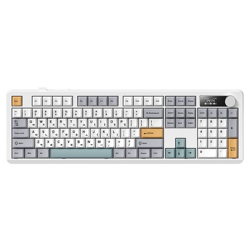 아콘 104키 노브 LCD 풀배열 유무선 기계식 키보드 저소음 눈송